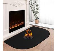 Tapis de cheminée résistant au feu, 120 x 80 x 0,1 cm, tapis de cheminée ignifuge pour poêle à bois, cheminée, intérieur et extérieur, protège les sols des étincelles, noir