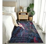 Tapis de Couloir 80x200 cm Motif Planète Plante Désert Univers, Résistant à la saleté Antidérapant Tapis Fantaisie Désert, Gris Moderne Moquette Lavable pour Cuisine Passage Salle de Bains