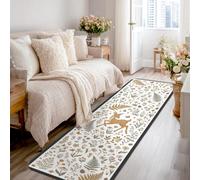 Tapis de couloir à poils courts en éponge à poils courts inspiré de la nature - Motif cerf - Ne perd pas ses poils - Pour cuisine, entrée, chevet, buanderie - 0,6 x 2,4 m