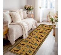 Tapis de couloir à poils courts en éponge à poils courts pour la cuisine, l'entrée, la buanderie, le couloir - Marron - 0,6 x 2,4 m