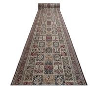 TAPIS DE COULOIR antidérapant LOTUS CASSETTES 39980 Oriental beige / rouge lavable 100cm 100x660 cm