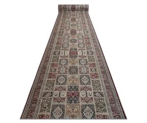 TAPIS DE COULOIR antidérapant LOTUS CASSETTES 39980 Oriental beige / rouge lavable 100cm 100x800 cm