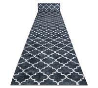 TAPIS DE COULOIR antidérapant LOTUS CLOVER 60924 Trèfle mélange noir lavable 60 cm 60x140 cm