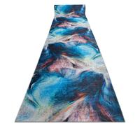 TAPIS DE COULOIR antidérapant LOTUS COLOR 36500 Abstraction bleu / rouge lavable 60cm 60x150 cm