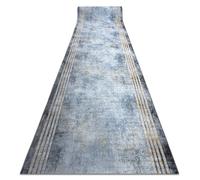 TAPIS DE COULOIR antidérapant LOTUS FRAMES 29870 Cadre pierre argent / or lavable 100cm 100x450 cm