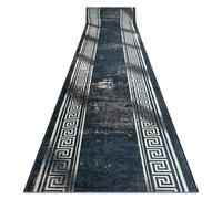 TAPIS DE COULOIR antidérapant LOTUS GRECCO 23593 graphite / gris lavable 120cm 120x360 cm