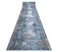TAPIS DE COULOIR antidérapant LOTUS ROSETTE 47050 gris lavable 80cm 80x520 cm