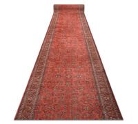 TAPIS DE COULOIR antidérapant LOTUS TRADITION 58160 Classique ornement rouge lavable 100cm 100x970 cm