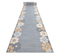TAPIS DE COULOIR antidérapant MARGARETKA fleur la gomme gris 120 cm 120x300 cm