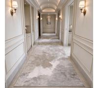 Tapis de couloir antidérapant moderne, 1m 2m 350cm 4m 6m de Long | Tapis doux gris blanc lavable en machine, à poils courts,entrée,buanderie,chambre,coucher(80×600cm)