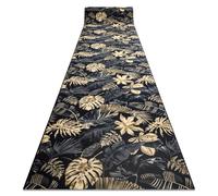 TAPIS DE COULOIR antidérapant MONSTERA Feuilles la gomme or 67 cm 67x300 cm