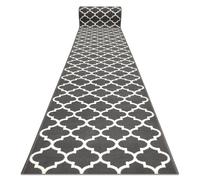 TAPIS DE COULOIR BCF MORAD Trelis Treillis marocain gris / crème 100 cm 100x300 cm