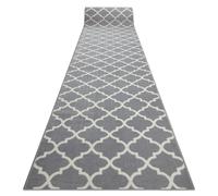 TAPIS DE COULOIR BCF MORAD Trelis Treillis marocain gris / crème 90 cm 90x330 cm