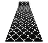 TAPIS DE COULOIR BCF MORAD Trelis Treillis marocain noir / crème 70 cm 70x920 cm