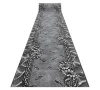 TAPIS DE COULOIR BCF MORAD Trio fleurs feuilles gris 100 cm 100x100 cm