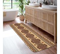 Tapis de couloir bohème ethnique soleil géométrique non marron antidérapant tapis de sol rectangulaire pour cuisine, couloir, buanderie, entrée, décoration 6,1 x 1,8 m