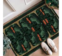 Tapis de couloir effrayant citrouilles pour Halloween, cabane dans les arbres, Halloween, noir, tapis à poils courts en éponge pour cuisine, couloir, buanderie, entrée, décoration 6 x 0,9 m