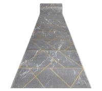 Tapis de couloir EMERALD exclusif 1012 glamour élégant marbre géométrique gris / or 80 cm 80x140 cm