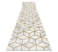Tapis de couloir EMERALD exclusif 1014 glamour élégant cube crème / or 70 cm 70x550 cm