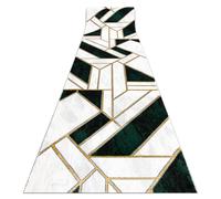 Tapis de couloir EMERALD exclusif 1015 glamour élégant marbre géométrique bouteille verte / or 70 cm 70x430 cm