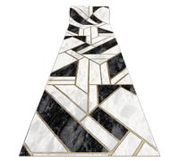 Tapis de couloir EMERALD exclusif 1015 glamour élégant marbre géométrique noir / or 120 cm 120x720 cm