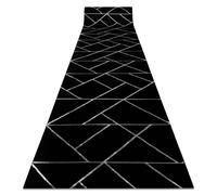 Tapis de couloir EMERALD exclusif 7543 glamour élégant géométrique noir / argent 100 cm 100x900 cm