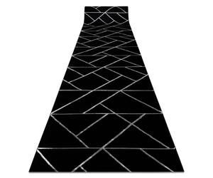 Tapis de couloir EMERALD exclusif 7543 glamour élégant géométrique noir / argent 70 cm 70x1350 cm