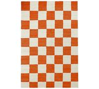 Tapis de couloir en chanvre à carreaux, orange, tapis décoratif bohème à carreaux pour couloir, cuisine, entrée, balcon, décoration d'intérieur (naturel, 0,8 x 1,8 m)