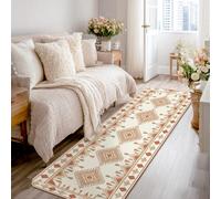 Tapis de couloir en diamant, style bohème ethnique, tête de flèche, triangle, sans crème, à poils ras avec bordure en éponge, tapis rectangulaire pour cuisine, salle de bain, entrée, table de chevet