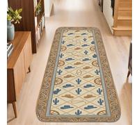 Tapis de couloir en forme de cactus, style western rustique, motif chapeau lasso, beige, à poils courts en éponge, tapis de sol rectangulaire pour cuisine, entrée, buanderie, couloir, décoration de
