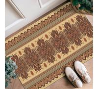Tapis de couloir en forme de losange, ethnique, soleil, géométrique, sans marron, à poils courts en éponge, tapis rectangulaire imprimé pour cuisine, entrée, buanderie, couloir, décoration de 61 x 0,9