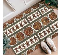 Tapis de couloir ethnique traditionnel coq récolte d'oiseaux marron antidérapant esthétique, tapis rectangulaire pour cuisine, couloir, buanderie, entrée, décoration 0,6 x 0,9 m