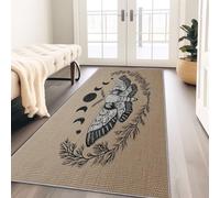 Tapis de Couloir Gothique Vigne Lune Motif Papillon De Nuit 60 x 240 cm, Tapis de Passage pour Cuisine Salon Chambre Balcon Entrée Interieur, Antidérapant et Lavable Tapis pour Buanderie, Kaki