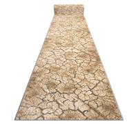 Tapis de couloir KARMEL Terra sol fissuré caramel gris 70 cm 70x270 cm