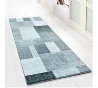 Tapis de couloir Lucano, Quadrillage dominante Anthracite 80 x 450 cm