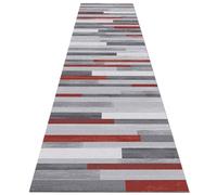 Tapis de couloir moderne, antidérapant, lavable, Long tapis de couloir | Tapis court gris rouge pour porte d'entrée et cuisine, 1m/1.5m/2m/3m/3.5m/4m/4.5m/5m/6m de longueur(100×350cm)