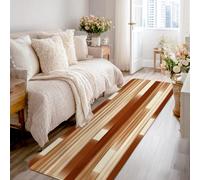 Tapis de couloir moderne minimaliste à rayures, lignes sans marron, à poils ras en éponge, esthétique, rectangulaire, tapis de sol pour cuisine, buanderie, porte, entrée, décoration, 0,6 x 2,4 m