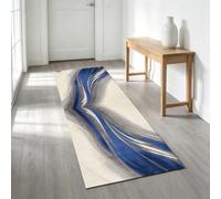 Tapis de couloir moderne, tapis courts antidérapants pour porte d'entrée | Tapis de couloir intérieur gris bleu, cuisine, balcon, longueur 1m/1.5m/2m/3m/3.5m/4m/4.5m/5m/6m(100×100cm)