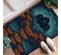 Tapis de couloir motif citrouilles effrayant et fantaisie, arbre hanté, orange, bordure antidérapante, tapis rectangulaire pour cuisine, couloir, buanderie, entrée, décoration 61 x 0,9 m