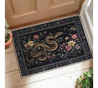 Tapis de couloir motif serpent, fleurs vintage et feuilles sans noir, tapis rectangulaire imprimé pour cuisine, couloir, buanderie, entrée, décoration 61 x 0,9 m
