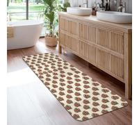 Tapis de couloir rectangulaire antidérapant doux et résistant aux taches pour cuisine, entrée, salle de bain, décoration de porte - Motif raton laveur - Marron - 0,6 x 1,8 m