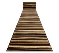 Tapis de couloir ROYAL 5374 RAYURES ONDULÉES beige / marron 70cm 70x530 cm
