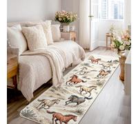 Tapis de couloir rustique occidental en herbe du désert sans marron à poils courts en éponge pour la maison, la cuisine, l'entrée, le chevet, la porte, le couloir, 0,6 x 2,4 m