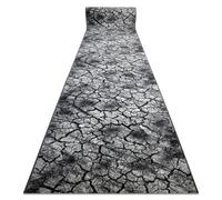 Tapis de couloir SILVER Terra sol fissuré gris 80cm 80x180 cm
