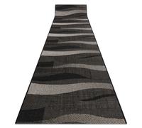 TAPIS DE COULOIR SIZAL FLOORLUX modèle 20212 noir / argentin 70 cm 70x160 cm