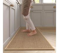 Tapis de cuisine antidérapant lavable, tapis de course en Faux Sisal, tapis de cuisine en Faux tissu, chemins de cuisine avec dos en caoutchouc naturel grey