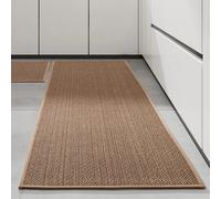 Tapis de cuisine antidérapants, lavables et absorbants, pour la cuisine, devant l'évier, pour sol, buanderie, soyez vous Beige