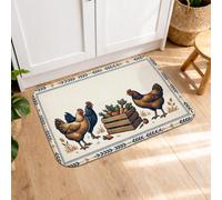 Tapis de cuisine de style rustique pour sol, motif coq et poule rustique, tapis doux, rembourré et confortable, lavable pour éviers, buanderie, salle de bain, 50,8 x 78,7 cm