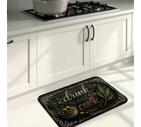 Tapis de cuisine de style tableau noir pour sol, rustique, tapis doux, rembourré et confortable tout au long de l'année, tapis décoratif pour éviers de cuisine, buanderie, 40,6 x 61 cm