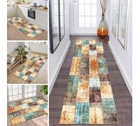 Tapis de Cuisine Devant evier Long Lavable antiderapant Tapis de Passage Couloir Moderne 90X160CM Caramel jaune cyan vert Salon Chambre d'enfant Hall Paillassons d'entrée intérieurs Largeur 40-120cm